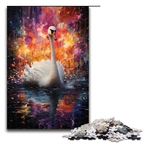 Puzzle für Erwachsene 1000 Teile farbenfroher Psychedelischer Schwan Holzpuzzle Lernspielzeug Familienspiele 75 x 50 cm Puzzle für Erwachsene 1000 Teile farbenfroher Psychedelischer Schwan Holzpuzzle Lernspielzeug Familienspiele 75 x 50 cm von QSYFNBZL
