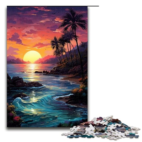 Puzzle für Erwachsene 1000 Teile farbenfroher Psychedelischer Sonnenuntergangsstrand Holzpuzzle Lernspielzeug Familienspiele 75 x 50 cm Puzzle für Erwachsene 1000 Teile farbenfroher Psychedelischer Sonnenuntergangsstrand Holzpuzzle Lernspielzeug Familienspiele 75 x 50 cm von QSYFNBZL