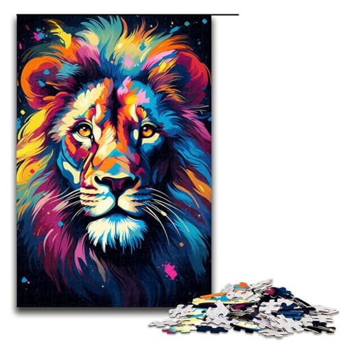 Puzzle für Erwachsene 1000 Teile farbenfrohes Fantasy Löwen Kunstspielzeug intellektuelles Spiel ganze Familie 75 x 50 cm Puzzle für Erwachsene 1000 Teile farbenfrohes Fantasy Löwen Kunstspielzeug intellektuelles Spiel ganze Familie 75 x 50 cm von QSYFNBZL