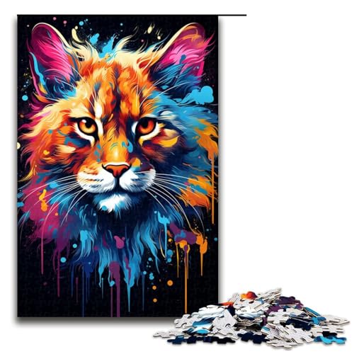 Puzzle für Erwachsene 1000 Teile farbenfrohes Psychedelisches eines Rotluchses Tuschemalerei Puzzle für Erwachsene Holzspiele für die ganze Familie Weihnachts und Geburtstagsgeschenke 75 x 50 cm Puzzle für Erwachsene 1000 Teile farbenfrohes Psychedelisches eines Rotluchses Tuschemalerei Puzzle für Erwachsene Holzspiele für die ganze Familie Weihnachts und Geburtstagsgeschenke 75 x 50 cm von QSYFNBZL