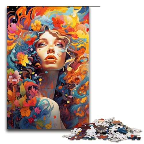 Puzzle für Erwachsene 1000 Teile farbenfrohes psychedelisches Blumen Frauen Puzzle für Kinder Holzpuzzle dekomprimierendes intellektuelles Lernspielzeug 75 x 50 cm Puzzle für Erwachsene 1000 Teile farbenfrohes psychedelisches Blumen Frauen Puzzle für Kinder Holzpuzzle dekomprimierendes intellektuelles Lernspielzeug 75 x 50 cm von QSYFNBZL