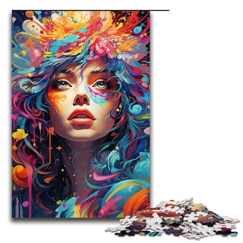 Puzzle für Erwachsene 1000 Teile farbenfrohes psychedelisches Blumengöttinnen Puzzle für Kinder Holzpuzzle dekomprimierendes intellektuelles Lernspielzeug 75 x 50 cm Puzzle für Erwachsene 1000 Teile farbenfrohes psychedelisches Blumengöttinnen Puzzle für Kinder Holzpuzzle dekomprimierendes intellektuelles Lernspielzeug 75 x 50 cm von QSYFNBZL