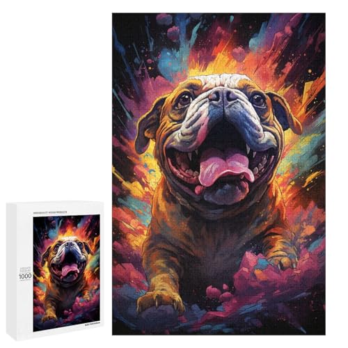Puzzle für Erwachsene 1000 Teile farbenfrohes psychedelisches Bulldoggen Puzzle für Lernspiele Herausforderungsspielzeug einzigartige Heimdekoration und Geschenke 75 x 50 cm Puzzle für Erwachsene 1000 Teile farbenfrohes psychedelisches Bulldoggen Puzzle für Lernspiele Herausforderungsspielzeug einzigartige Heimdekoration und Geschenke 75 x 50 cm von QSYFNBZL