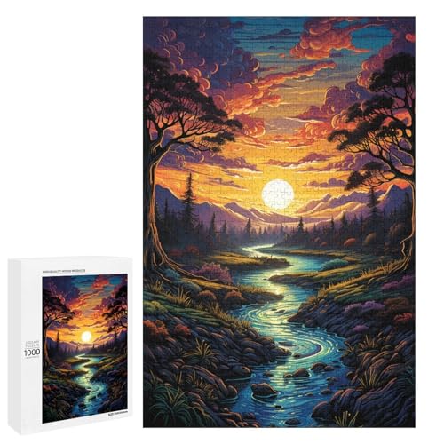 Puzzle für Erwachsene 1000 Teile farbenfrohes psychedelisches Dämmerungs und Sonnenuntergangsspielzeug intellektuelles Spiel ganze Familie 75 x 50 cm Puzzle für Erwachsene 1000 Teile farbenfrohes psychedelisches Dämmerungs und Sonnenuntergangsspielzeug intellektuelles Spiel ganze Familie 75 x 50 cm von QSYFNBZL