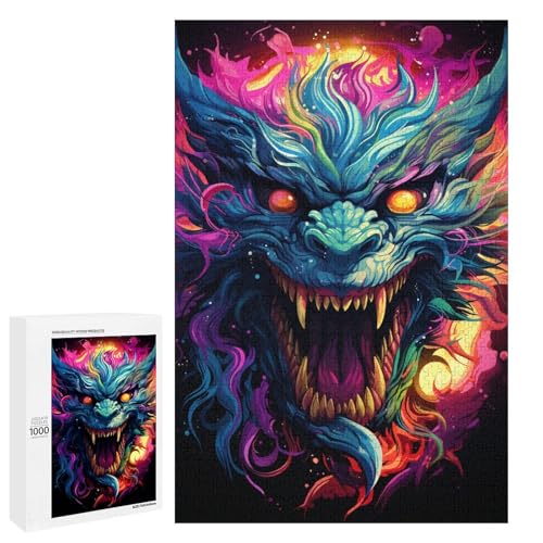 Puzzle für Erwachsene 1000 Teile farbenfrohes psychedelisches Drachenspielzeug intellektuelles Spiel ganze Familie 75 x 50 cm Puzzle für Erwachsene 1000 Teile farbenfrohes psychedelisches Drachenspielzeug intellektuelles Spiel ganze Familie 75 x 50 cm von QSYFNBZL