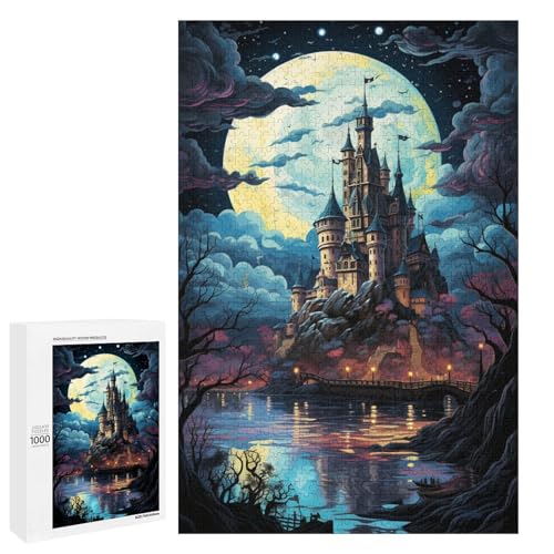 Puzzle für Erwachsene 1000 Teile farbenfrohes psychedelisches Dunkles Nachtschloss Puzzle Lernspiele für Zuhause DIY Spielzeug tolles Geschenk für Spiele 75 x 50 cm Puzzle für Erwachsene 1000 Teile farbenfrohes psychedelisches Dunkles Nachtschloss Puzzle Lernspiele für Zuhause DIY Spielzeug tolles Geschenk für Spiele 75 x 50 cm von QSYFNBZL