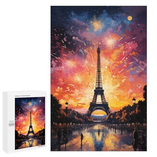 Puzzle für Erwachsene 1000 Teile farbenfrohes psychedelisches Eiffelturm Puzzle für Lernspiele Herausforderungsspielzeug einzigartige Heimdekoration und Geschenke 75 x 50 cm Puzzle für Erwachsene 1000 Teile farbenfrohes psychedelisches Eiffelturm Puzzle für Lernspiele Herausforderungsspielzeug einzigartige Heimdekoration und Geschenke 75 x 50 cm von QSYFNBZL
