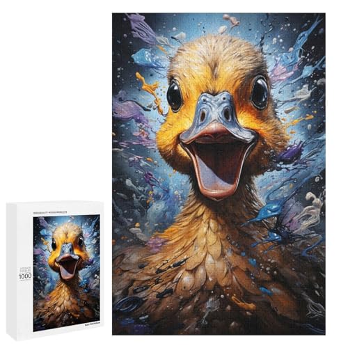 Puzzle für Erwachsene 1000 Teile farbenfrohes psychedelisches Ententier Puzzle Spielspielzeug lustig 75 x 50 cm von QSYFNBZL