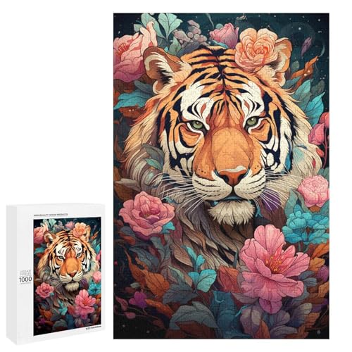 Puzzle für Erwachsene 1000 Teile farbenfrohes psychedelisches Fantasie Blumen Tiger Holzpuzzle Lernspielzeug Familienspiele 75 x 50 cm Puzzle für Erwachsene 1000 Teile farbenfrohes psychedelisches Fantasie Blumen Tiger Holzpuzzle Lernspielzeug Familienspiele 75 x 50 cm von QSYFNBZL