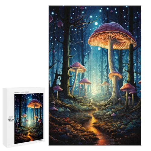Puzzle für Erwachsene 1000 Teile farbenfrohes psychedelisches Fantasiewald Puzzle Spiele Spielzeug Geschenk geeignet als Schreibtischdekoration 75 x 50 cm von QSYFNBZL
