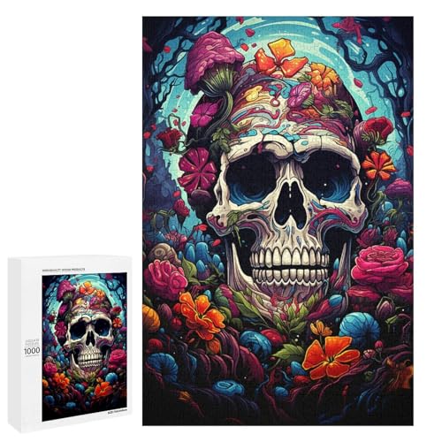 Puzzle für Erwachsene 1000 Teile farbenfrohes psychedelisches Fantasy Totenkopf Puzzle Lernspiele für Zuhause DIY Spielzeug tolles Geschenk für Spiele 75 x 50 cm Puzzle für Erwachsene 1000 Teile farbenfrohes psychedelisches Fantasy Totenkopf Puzzle Lernspiele für Zuhause DIY Spielzeug tolles Geschenk für Spiele 75 x 50 cm von QSYFNBZL