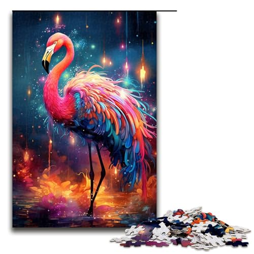 Puzzle für Erwachsene 1000 Teile farbenfrohes psychedelisches Flamingo Tierpuzzle für Kinder Holzpuzzle dekomprimierendes intellektuelles Lernspielzeug 75 x 50 cm Puzzle für Erwachsene 1000 Teile farbenfrohes psychedelisches Flamingo Tierpuzzle für Kinder Holzpuzzle dekomprimierendes intellektuelles Lernspielzeug 75 x 50 cm von QSYFNBZL