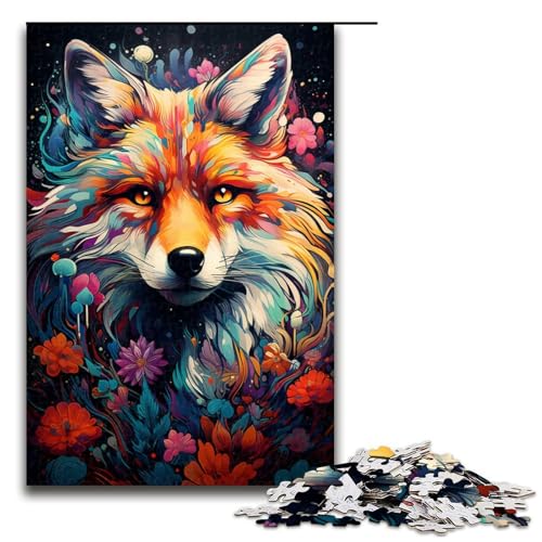 Puzzle für Erwachsene 1000 Teile farbenfrohes psychedelisches Fuchs Tierpuzzle für Kinder Holzpuzzle dekomprimierendes intellektuelles Lernspielzeug 75 x 50 cm Puzzle für Erwachsene 1000 Teile farbenfrohes psychedelisches Fuchs Tierpuzzle für Kinder Holzpuzzle dekomprimierendes intellektuelles Lernspielzeug 75 x 50 cm von QSYFNBZL
