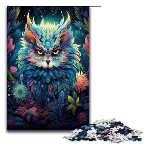 Puzzle für Erwachsene 1000 Teile farbenfrohes psychedelisches Fuchstier unmögliches Puzzle Familienspiel Stressabbau schwierige Herausforderung 75 x 50 cm von QSYFNBZL