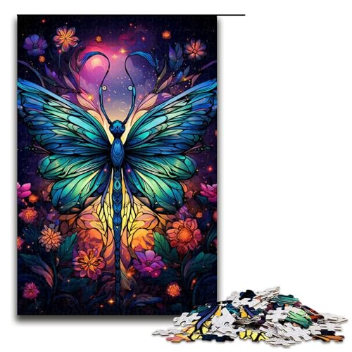Puzzle für Erwachsene 1000 Teile farbenfrohes psychedelisches Galaxie Libellen Puzzle für die ganze Familie tolles Geschenk für Teenager ab 14 Jahren 75 x 50 cm von QSYFNBZL