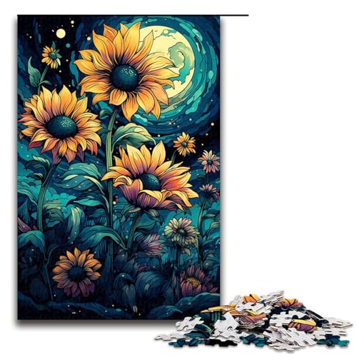 Puzzle für Erwachsene 1000 Teile farbenfrohes psychedelisches Galaxie Sonnenblumen Puzzle für Kinder Holzpuzzle dekomprimierendes intellektuelles Lernspielzeug 75 x 50 cm Puzzle für Erwachsene 1000 Teile farbenfrohes psychedelisches Galaxie Sonnenblumen Puzzle für Kinder Holzpuzzle dekomprimierendes intellektuelles Lernspielzeug 75 x 50 cm von QSYFNBZL