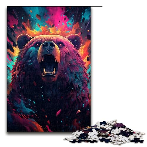 Puzzle für Erwachsene 1000 Teile farbenfrohes psychedelisches Gemälde Bär Holzpuzzle Lernspielzeug Familienspiele 75 x 50 cm Puzzle für Erwachsene 1000 Teile farbenfrohes psychedelisches Gemälde Bär Holzpuzzle Lernspielzeug Familienspiele 75 x 50 cm von QSYFNBZL