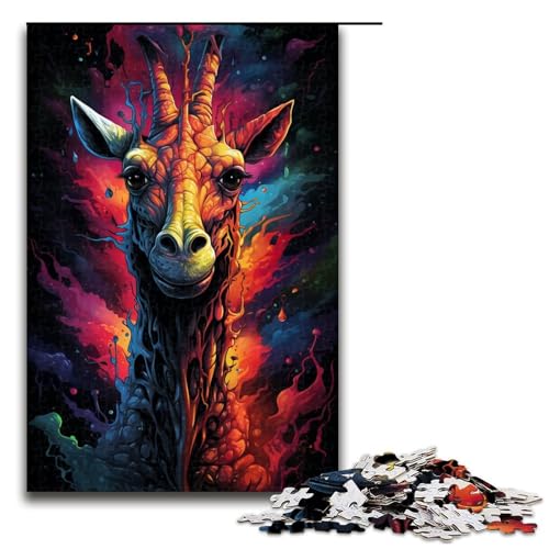 Puzzle für Erwachsene 1000 Teile farbenfrohes psychedelisches Giraffen Puzzle für Kinder Holzpuzzle dekomprimierendes intellektuelles Lernspielzeug 75 x 50 cm Puzzle für Erwachsene 1000 Teile farbenfrohes psychedelisches Giraffen Puzzle für Kinder Holzpuzzle dekomprimierendes intellektuelles Lernspielzeug 75 x 50 cm von QSYFNBZL
