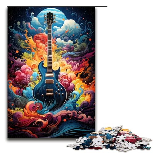 Puzzle für Erwachsene 1000 Teile farbenfrohes psychedelisches Gitarren Puzzle Geburtstagsgeschenk für Teenager ab 14 Jahren 75 x 50 cm von QSYFNBZL