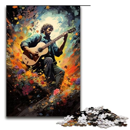 Puzzle für Erwachsene 1000 Teile farbenfrohes psychedelisches Gitarristen Puzzle Geburtstagsgeschenk für Teenager ab 14 Jahren 75 x 50 cm von QSYFNBZL