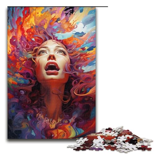 Puzzle für Erwachsene 1000 Teile farbenfrohes psychedelisches Göttinnen Puzzle Geburtstagsgeschenk für Teenager ab 14 Jahren 75 x 50 cm von QSYFNBZL
