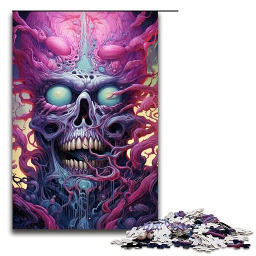 Puzzle für Erwachsene 1000 Teile farbenfrohes psychedelisches Horror Kunst Puzzle für Lernspiele Herausforderungsspielzeug einzigartige Heimdekoration und Geschenke 75 x 50 cm Puzzle für Erwachsene 1000 Teile farbenfrohes psychedelisches Horror Kunst Puzzle für Lernspiele Herausforderungsspielzeug einzigartige Heimdekoration und Geschenke 75 x 50 cm von QSYFNBZL