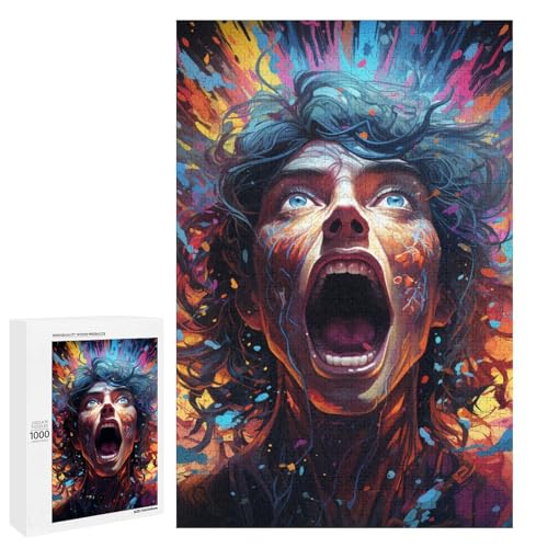 Puzzle für Erwachsene 1000 Teile farbenfrohes psychedelisches Jungen Puzzle Spiele Spielzeug Geschenk geeignet als Schreibtischdekoration 75 x 50 cm von QSYFNBZL