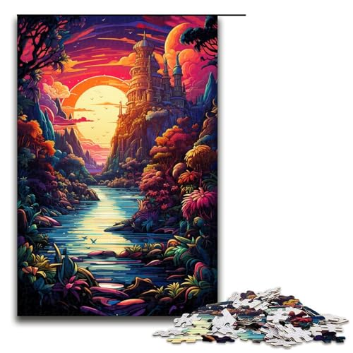 Puzzle für Erwachsene 1000 Teile farbenfrohes psychedelisches Küstenparadies Puzzle für Kinder Holzpuzzle dekomprimierendes intellektuelles Lernspielzeug 75 x 50 cm Puzzle für Erwachsene 1000 Teile farbenfrohes psychedelisches Küstenparadies Puzzle für Kinder Holzpuzzle dekomprimierendes intellektuelles Lernspielzeug 75 x 50 cm von QSYFNBZL