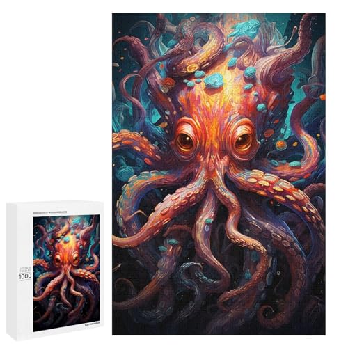 Puzzle für Erwachsene 1000 Teile farbenfrohes psychedelisches Kunstgemälde eines Oktopus Puzzle für Lernspiele Herausforderungsspielzeug einzigartige Heimdekoration und Geschenke 75 x 50 cm Puzzle für Erwachsene 1000 Teile farbenfrohes psychedelisches Kunstgemälde eines Oktopus Puzzle für Lernspiele Herausforderungsspielzeug einzigartige Heimdekoration und Geschenke 75 x 50 cm von QSYFNBZL