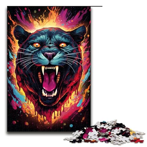Puzzle für Erwachsene 1000 Teile farbenfrohes psychedelisches Leopardenmuster zum Zusammenbauen hilft dem Gehirn süchtig machendes Spielzeug zur Förderung der Geduld 75 x 50 cm Puzzle für Erwachsene 1000 Teile farbenfrohes psychedelisches Leopardenmuster zum Zusammenbauen hilft dem Gehirn süchtig machendes Spielzeug zur Förderung der Geduld 75 x 50 cm von QSYFNBZL