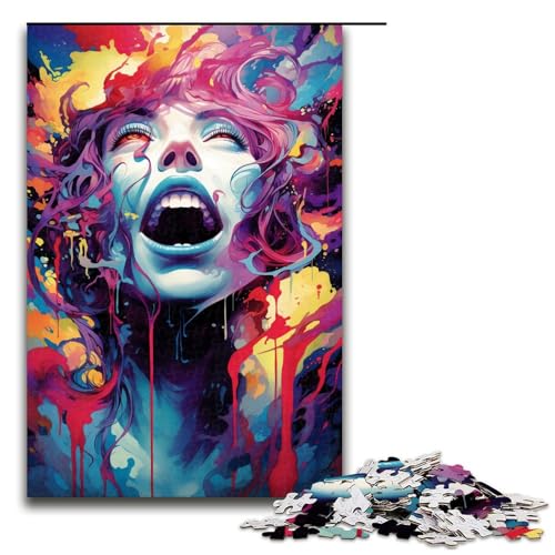 Puzzle für Erwachsene 1000 Teile farbenfrohes psychedelisches Mädchen Puzzle für Lernspiele Herausforderungsspielzeug einzigartige Heimdekoration und Geschenke 75 x 50 cm Puzzle für Erwachsene 1000 Teile farbenfrohes psychedelisches Mädchen Puzzle für Lernspiele Herausforderungsspielzeug einzigartige Heimdekoration und Geschenke 75 x 50 cm von QSYFNBZL