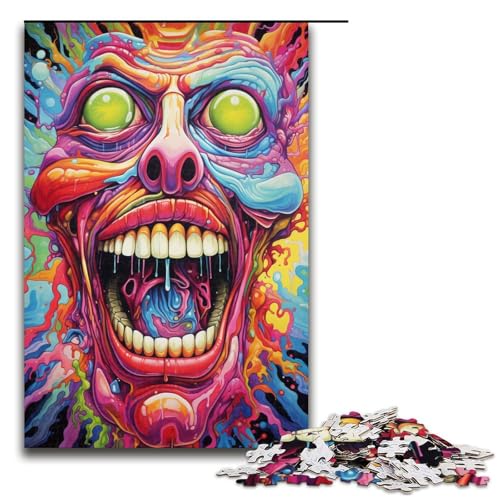 Puzzle für Erwachsene 1000 Teile farbenfrohes psychedelisches Monster Puzzle für Lernspiele Herausforderungsspielzeug einzigartige Heimdekoration und Geschenke 75 x 50 cm Puzzle für Erwachsene 1000 Teile farbenfrohes psychedelisches Monster Puzzle für Lernspiele Herausforderungsspielzeug einzigartige Heimdekoration und Geschenke 75 x 50 cm von QSYFNBZL