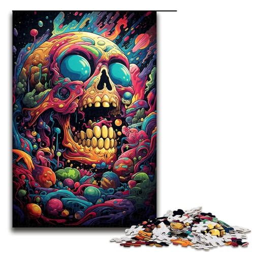 Puzzle für Erwachsene 1000 Teile farbenfrohes psychedelisches Monster lustiges Familienpuzzle tolles Geschenk für Teenager ab 14 Jahren 75 x 50 cm von QSYFNBZL