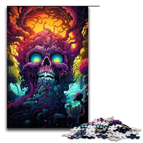 Puzzle für Erwachsene 1000 Teile farbenfrohes psychedelisches Monster lustiges Familienpuzzle tolles Geschenk für Teenager ab 14 Jahren 75 x 50 cm von QSYFNBZL