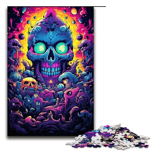 Puzzle für Erwachsene 1000 Teile farbenfrohes psychedelisches Neon Totenkopf Puzzle Lernspiele für Zuhause DIY Spielzeug tolles Geschenk für Spiele 75 x 50 cm Puzzle für Erwachsene 1000 Teile farbenfrohes psychedelisches Neon Totenkopf Puzzle Lernspiele für Zuhause DIY Spielzeug tolles Geschenk für Spiele 75 x 50 cm von QSYFNBZL