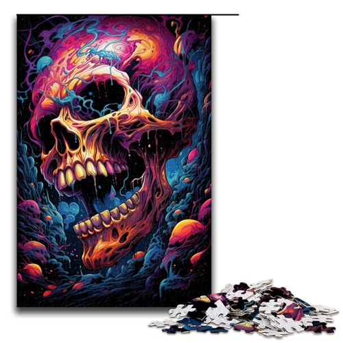 Puzzle für Erwachsene 1000 Teile farbenfrohes psychedelisches Neon Totenkopf Puzzle für Lernspiele Herausforderungsspielzeug einzigartige Heimdekoration und Geschenke 75 x 50 cm Puzzle für Erwachsene 1000 Teile farbenfrohes psychedelisches Neon Totenkopf Puzzle für Lernspiele Herausforderungsspielzeug einzigartige Heimdekoration und Geschenke 75 x 50 cm von QSYFNBZL