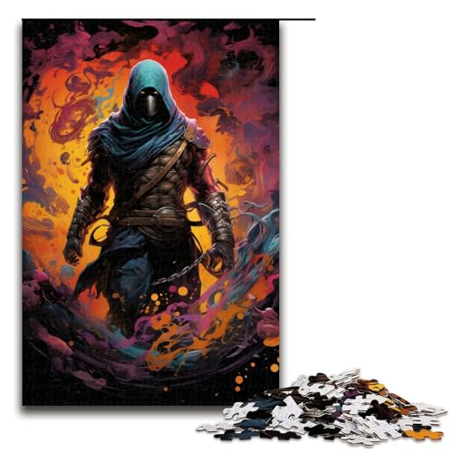 Puzzle für Erwachsene 1000 Teile farbenfrohes psychedelisches Ninja Puzzle Spiele Spielzeug Geschenk geeignet als Schreibtischdekoration 75 x 50 cm von QSYFNBZL