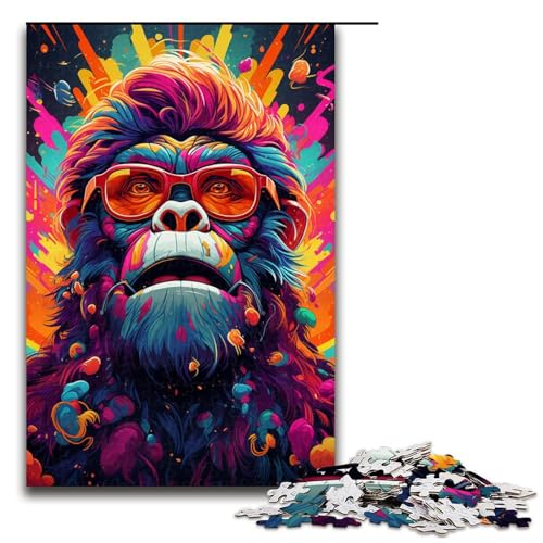 Puzzle für Erwachsene 1000 Teile farbenfrohes psychedelisches Orang Utan Puzzle Kunstwerk Geburtstagsgeschenk Wandkunst 75 x 50 cm Puzzle für Erwachsene 1000 Teile farbenfrohes psychedelisches Orang Utan Puzzle Kunstwerk Geburtstagsgeschenk Wandkunst 75 x 50 cm von QSYFNBZL