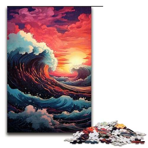 Puzzle für Erwachsene 1000 Teile farbenfrohes psychedelisches Ozean Puzzle Lernspiele für Zuhause DIY Spielzeug tolles Geschenk für Spiele 75 x 50 cm von QSYFNBZL