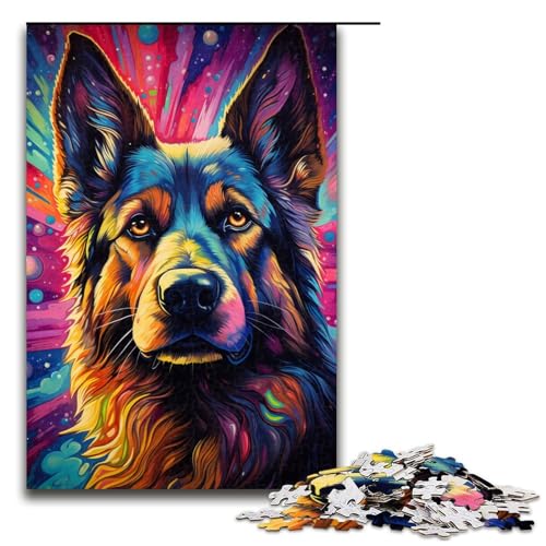 Puzzle für Erwachsene 1000 Teile farbenfrohes psychedelisches Puzzle mit deutschem Schäferhund Familienspaß tolles Geschenk für Teenager ab 14 Jahren 75 x 50 cm Puzzle für Erwachsene 1000 Teile farbenfrohes psychedelisches Puzzle mit deutschem Schäferhund Familienspaß tolles Geschenk für Teenager ab 14 Jahren 75 x 50 cm von QSYFNBZL