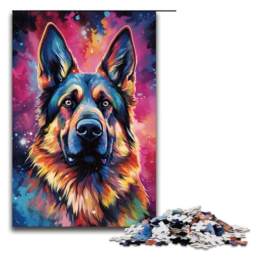 Puzzle für Erwachsene 1000 Teile farbenfrohes psychedelisches Puzzle mit deutschem Schäferhund für Lernspiele Herausforderungsspielzeug einzigartige Heimdekoration und Geschenke 75 x 50 cm Puzzle für Erwachsene 1000 Teile farbenfrohes psychedelisches Puzzle mit deutschem Schäferhund für Lernspiele Herausforderungsspielzeug einzigartige Heimdekoration und Geschenke 75 x 50 cm von QSYFNBZL