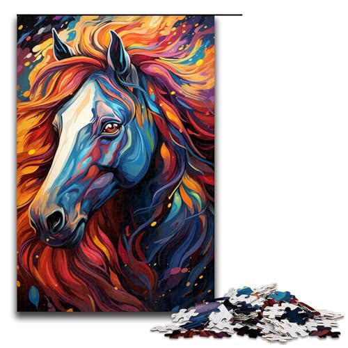 Puzzle für Erwachsene 1000 Teile farbenfrohes psychedelisches Regenbogenpferd Puzzle für Lernspiele Herausforderungsspielzeug einzigartige Heimdekoration und Geschenke 75 x 50 cm Puzzle für Erwachsene 1000 Teile farbenfrohes psychedelisches Regenbogenpferd Puzzle für Lernspiele Herausforderungsspielzeug einzigartige Heimdekoration und Geschenke 75 x 50 cm von QSYFNBZL