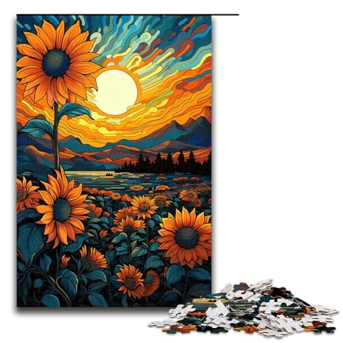 Puzzle für Erwachsene 1000 Teile farbenfrohes psychedelisches Sonnenblumen Holzpuzzle Lernspielzeug Familienspiele 75 x 50 cm Puzzle für Erwachsene 1000 Teile farbenfrohes psychedelisches Sonnenblumen Holzpuzzle Lernspielzeug Familienspiele 75 x 50 cm von QSYFNBZL