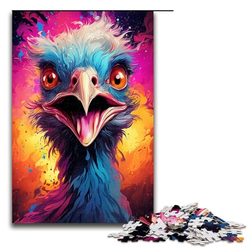 Puzzle für Erwachsene 1000 Teile farbenfrohes psychedelisches Straußen Holzpuzzle Lernspielzeug Familienspiele 75 x 50 cm Puzzle für Erwachsene 1000 Teile farbenfrohes psychedelisches Straußen Holzpuzzle Lernspielzeug Familienspiele 75 x 50 cm von QSYFNBZL