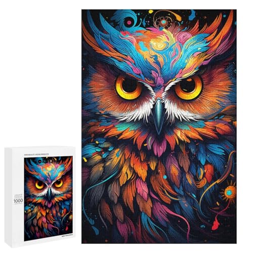 Puzzle für Erwachsene 1000 Teile farbenfrohes psychedelisches Tier Eulen Puzzle Geburtstagsgeschenk für Teenager ab 14 Jahren 75 x 50 cm Puzzle für Erwachsene 1000 Teile farbenfrohes psychedelisches Tier Eulen Puzzle Geburtstagsgeschenk für Teenager ab 14 Jahren 75 x 50 cm von QSYFNBZL