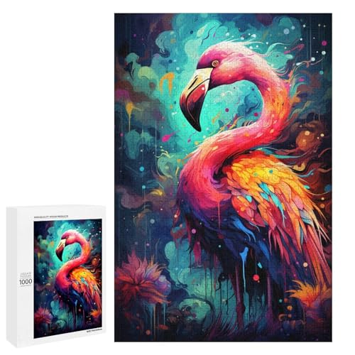 Puzzle für Erwachsene 1000 Teile farbenfrohes psychedelisches Tier Flamingo Puzzle für Lernspiele Herausforderungsspielzeug einzigartige Heimdekoration und Geschenke 75 x 50 cm Puzzle für Erwachsene 1000 Teile farbenfrohes psychedelisches Tier Flamingo Puzzle für Lernspiele Herausforderungsspielzeug einzigartige Heimdekoration und Geschenke 75 x 50 cm von QSYFNBZL