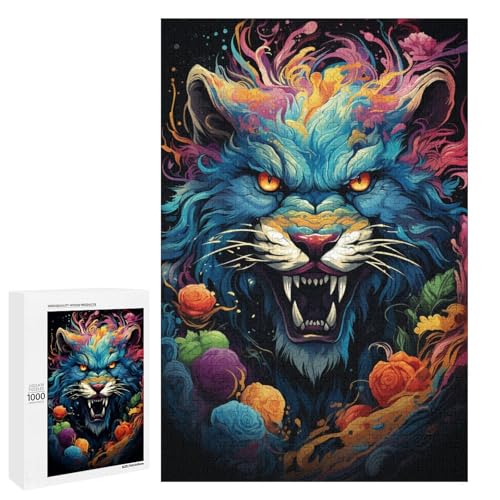 Puzzle für Erwachsene 1000 Teile farbenfrohes psychedelisches Tier Puzzle für Lernspiele Herausforderungsspielzeug einzigartige Heimdekoration und Geschenke 75 x 50 cm Puzzle für Erwachsene 1000 Teile farbenfrohes psychedelisches Tier Puzzle für Lernspiele Herausforderungsspielzeug einzigartige Heimdekoration und Geschenke 75 x 50 cm von QSYFNBZL