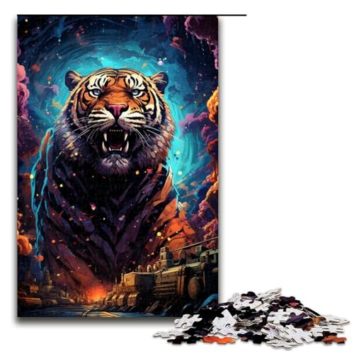 Puzzle für Erwachsene 1000 Teile farbenfrohes psychedelisches Tigerpanzer Puzzle für Erwachsene Holzspiele für die ganze Familie Weihnachts und Geburtstagsgeschenke 75 x 50 cm Puzzle für Erwachsene 1000 Teile farbenfrohes psychedelisches Tigerpanzer Puzzle für Erwachsene Holzspiele für die ganze Familie Weihnachts und Geburtstagsgeschenke 75 x 50 cm von QSYFNBZL