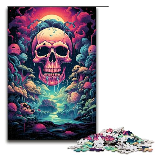 Puzzle für Erwachsene 1000 Teile farbenfrohes psychedelisches Totenkopf Holzpuzzle Lernspielzeug Familienspiele 75 x 50 cm Puzzle für Erwachsene 1000 Teile farbenfrohes psychedelisches Totenkopf Holzpuzzle Lernspielzeug Familienspiele 75 x 50 cm von QSYFNBZL
