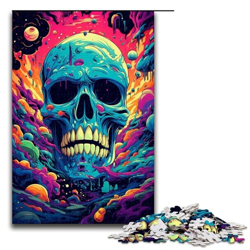Puzzle für Erwachsene 1000 Teile farbenfrohes psychedelisches Totenkopf Puzzle für Lernspiele Herausforderungsspielzeug einzigartige Heimdekoration und Geschenke 75 x 50 cm Puzzle für Erwachsene 1000 Teile farbenfrohes psychedelisches Totenkopf Puzzle für Lernspiele Herausforderungsspielzeug einzigartige Heimdekoration und Geschenke 75 x 50 cm von QSYFNBZL